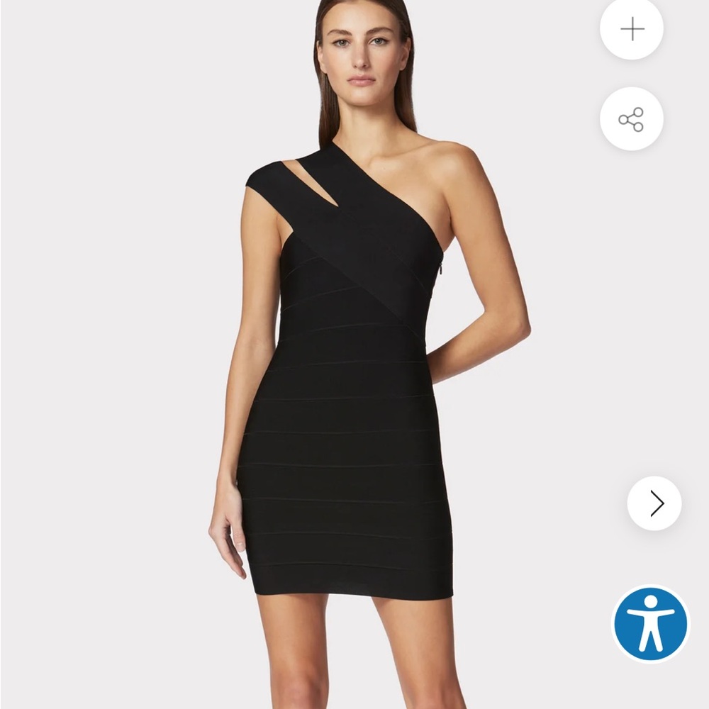Herve Leger Icon one shoulder mini dress